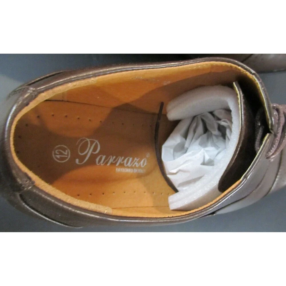 Parrazo Mens Brown Leather Dress Shoes Size 12 NIB Lace‑Up Oxford Classic Formal